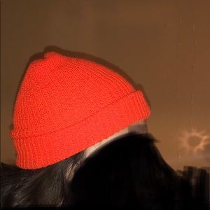 neon orange beanie